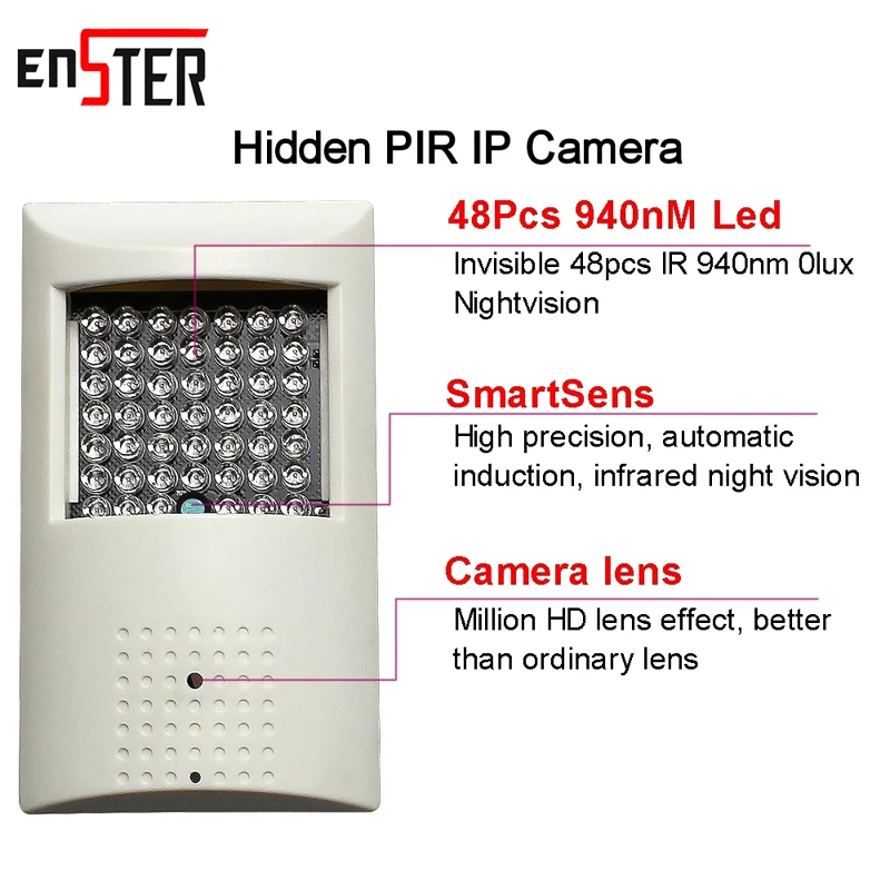 ENSTER CAMHI 1080P PIR Style Onvif WiFi IP Security Camera Audio With Microphone Invisible 940nm IR LED Support TF Card