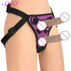 OLO Adjustable Strap On 2 Position Dildos Pants Wearable Dildo  Harness Belt Sex Accessories Sex Toys for Lesbian Women