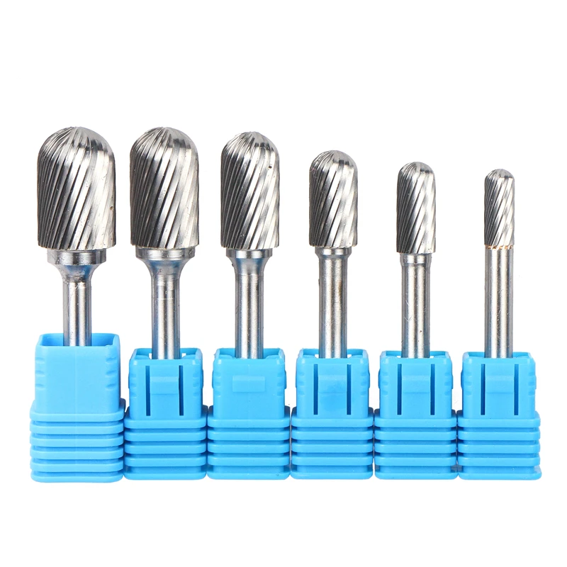 Tungsten Carbide Rotary File Tool, Ponto Burr, Nariz de bola, 1,4 Shank, Die Grinder, Ferramentas abrasivas, Fresagem Carving Bit, 6mm, 1Pc