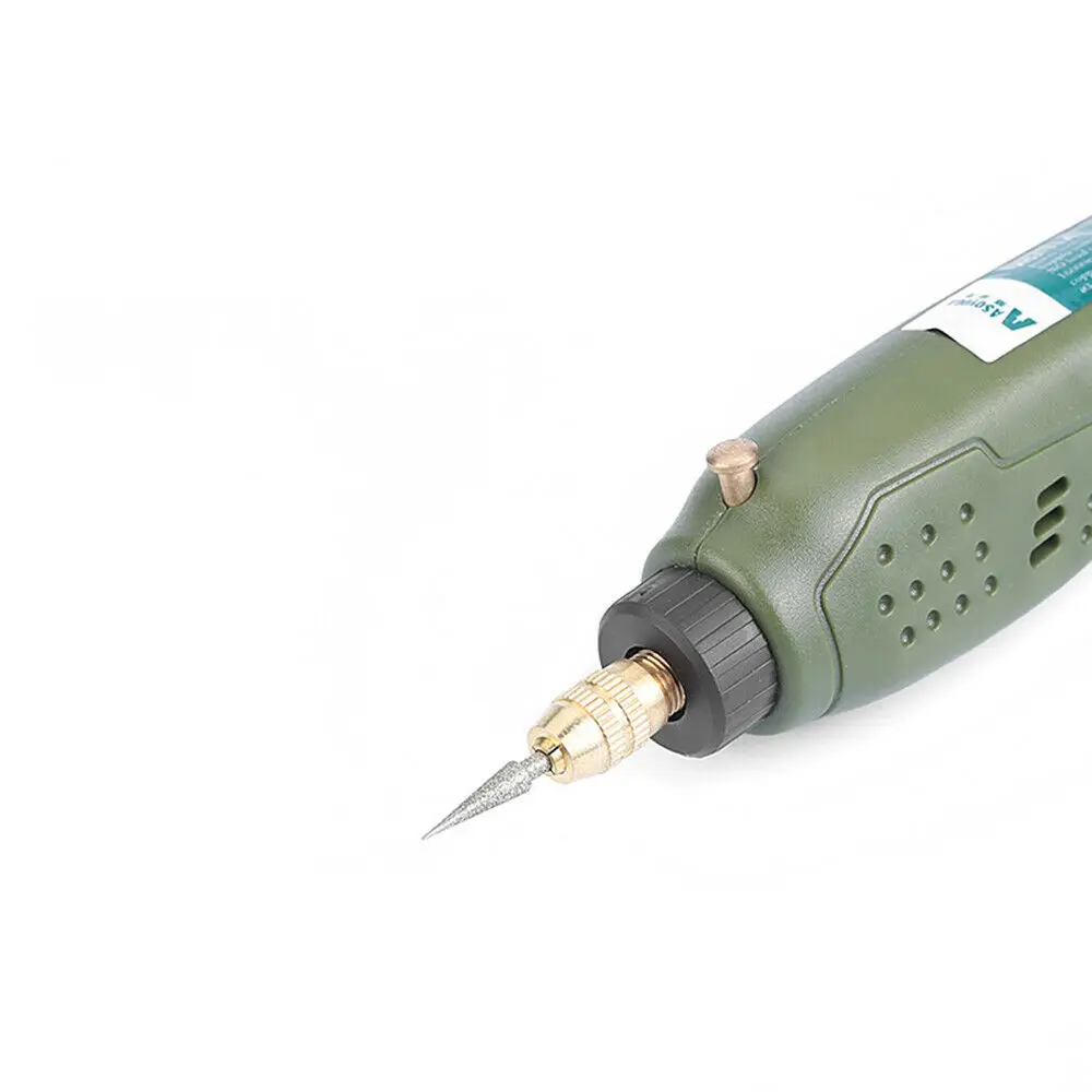 0.6mm - 4mm Diamond Burr Grinding Bit Point 2.35mm Shank for Glass Stone Jade