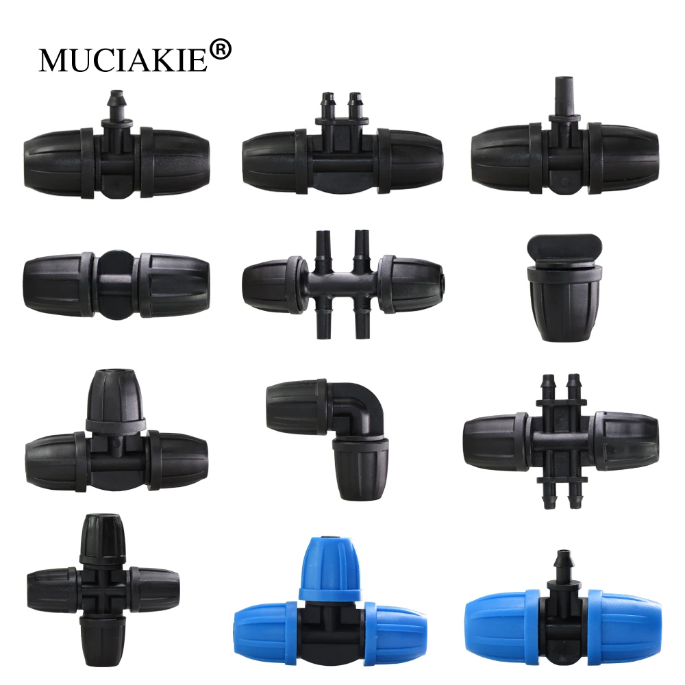 

MUCIAKIE 8/11 9/12mm Lock Nut Water Connectors Drip Irrigator Pipe Watering Adapter Garden Greenhouse Hose Micro Water Splitter