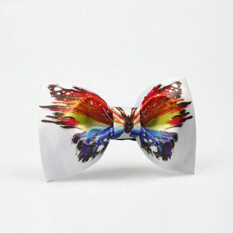 free shipping Bow tie men MALE fashion hand-painted butterfly printing white classic groom banquet hosted British retro Korean