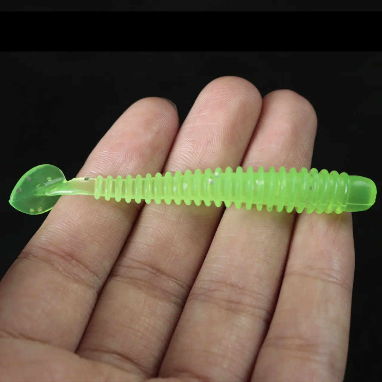 Lot de 10 leurres souples de pêche, 5cm/0.7g, jig wobblers, appât Élen spirale, queue en T, en silicone, ver pesca carpe bar