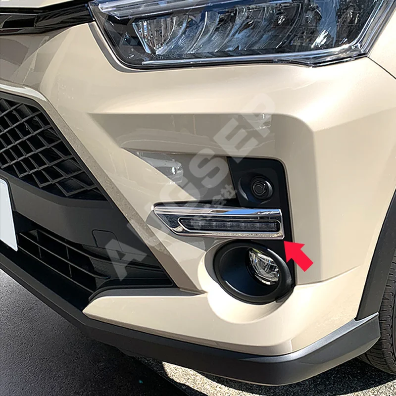 2PCS Car Styling for Toyota Raize A200A/210A SUS304 Exteriore Accessories Car Fog Lamp Cover Protectors Cover Exterior Sticker