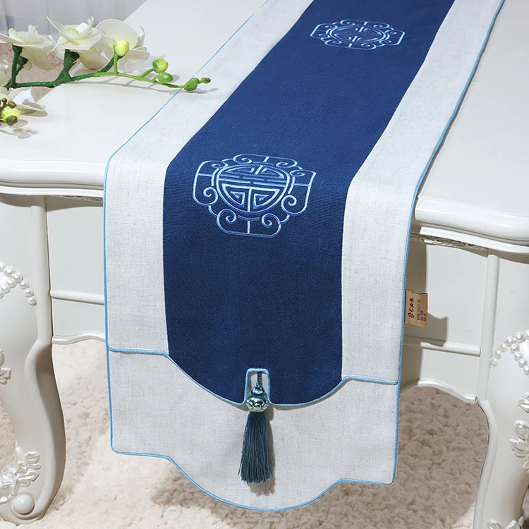 Vintage Chinese Style Luxury Table Runner, Rectangular Tablecloths, Dining Protection Mat, Home Party Decoration, High End