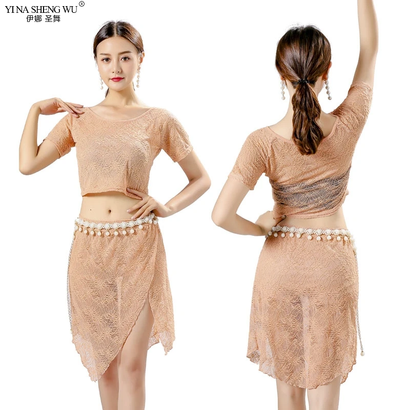 

Belly Dance Costume 2pcs Set Belly Dance Short Skirt Sexy Split Belly Oriental Dance Bellydance costume Dance Practice Set Women