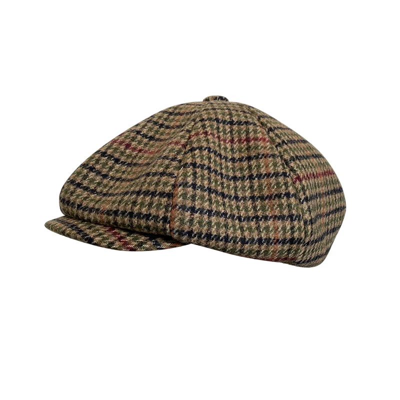 Men British Style Octagonal Hats Winter Wool Gatsby Cap Ivy Hat Golf Driving Autumn Women Cotton Flat Cabbie Newsboy Hats BLM204