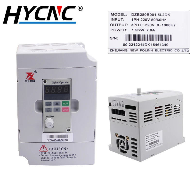 1pcs FULING1.5 KW 220V 380V VFD Inversor de frequência moderada pura 0-1000HZ para fresadora CNC