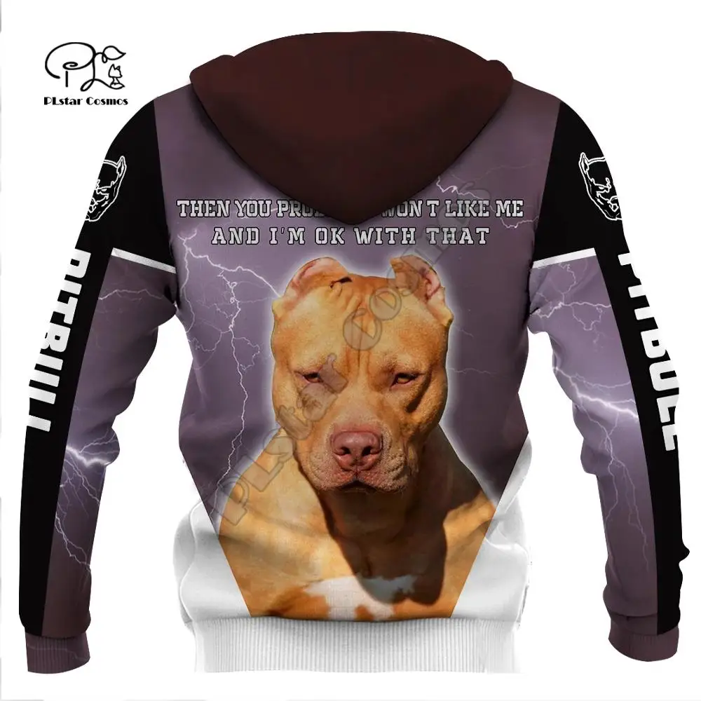 New Mens Funny pitbull  Dogs 3d printing hoodies autumn long sleeve Sweatshirts women pullover tracksuit hood hoody outwear