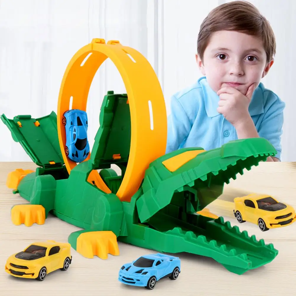 Car Track Toy Crocodile Racing Loop Race Play Toys For Children 360-degree Rotating Puzzle Track Launcher Model Christmas Gifts