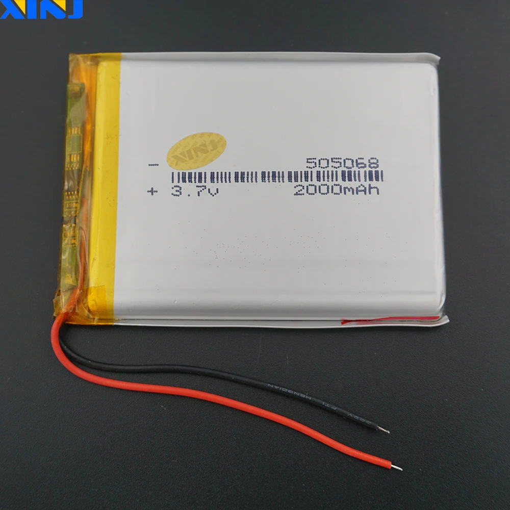 

3.7V 2000mAh 7.4Wh Rechargeable Polymer Li Lithium Battery LiPo 505068 For GPS MID Bluetooth Speaker Power Bank TV Video Player