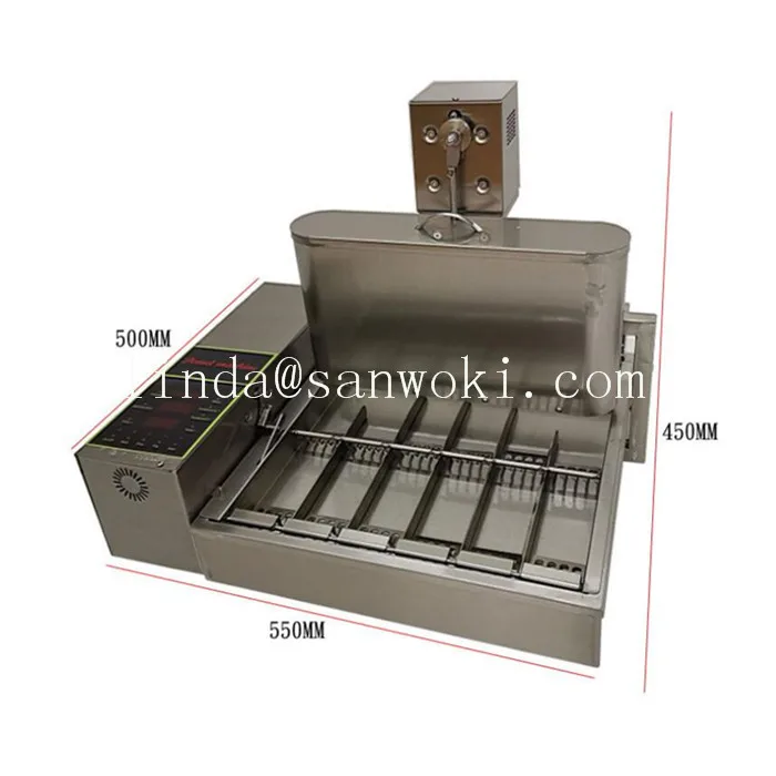 ماكينة قلي دوج نوت صغيرة رقمية مكونة من 6 صفوف ماكينة تشكيل الدونات الأوتوماتيكية ماكينة صنع السونات ماكينة دونات كهربائية