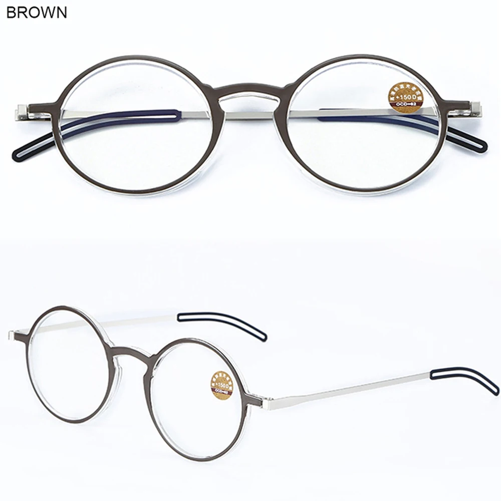 Licht Lesebrille Ultradünne Protable Weit Sicht Brillen Anti-Blue Ray Brillen Brillen Mit Fall Runde Rahmen Gläser – Detail 16