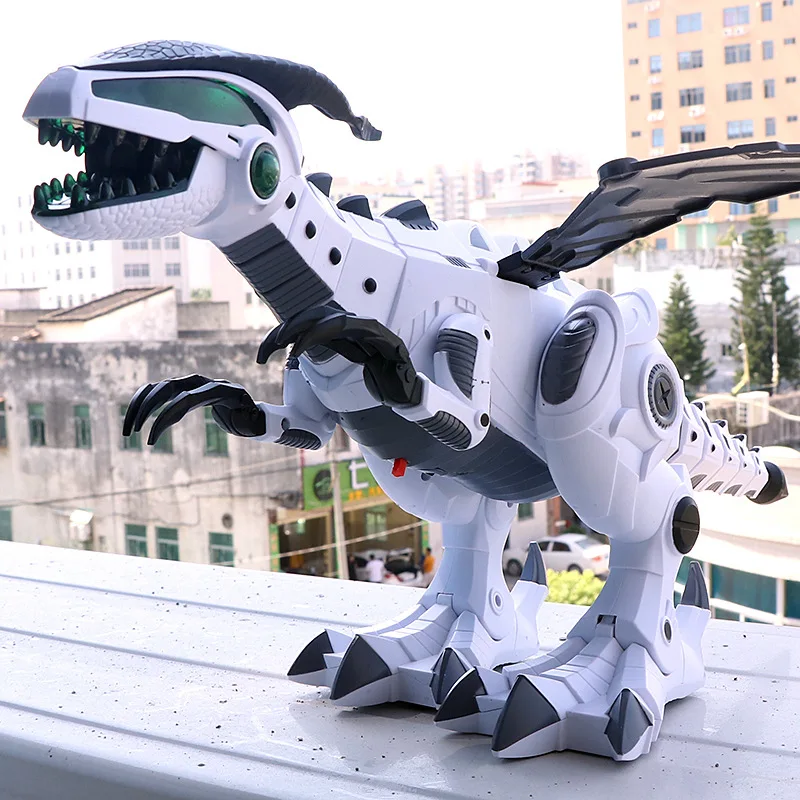 Simulation Prototype Atomization Robot Dinosaur Multi Movable Joints Bionic Walk LED Cool Light Wing Tail Lifelike Children Toy