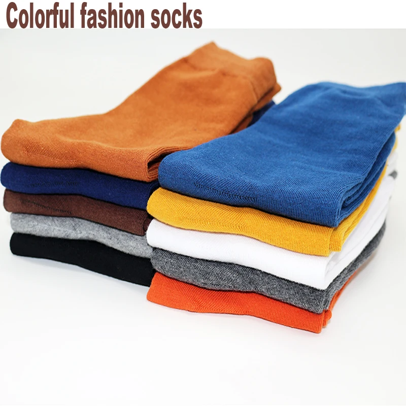 5Pairs New High Quality Business Casual Men Socks Black Men\'s Dress Long Socks Autumn Keep Warm Colorful Full Happy Socks Male