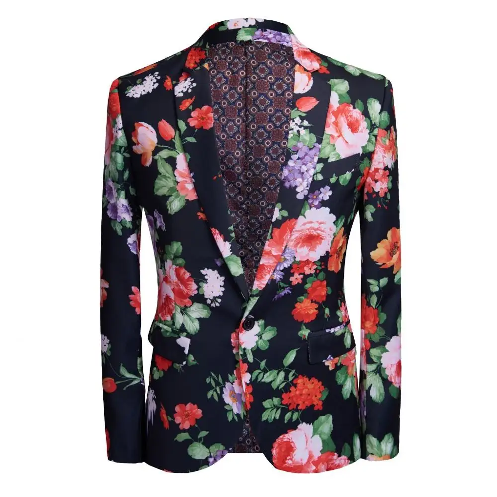 Men's Jacket Autumn Jacket Suit Men's Casual Personality Printing Suit Trend Korean Version of Suit Handsome Male