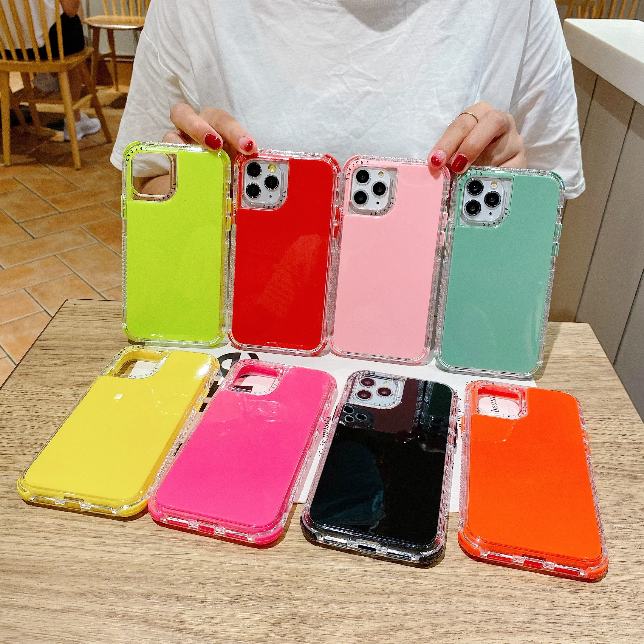 3 In 1 New Phone Case For iPhone 13 11 12 14 Pro Max XS X XR 7 8 Plus Clear Soft TPU Shockproof 14Pro Back Cover