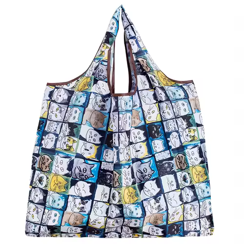 BIG Eco-Friendly Folding Shopping Bag Reusable Portable Shoulder Handbag for Travel Grocery Fashion Pocket Tote - Image 17