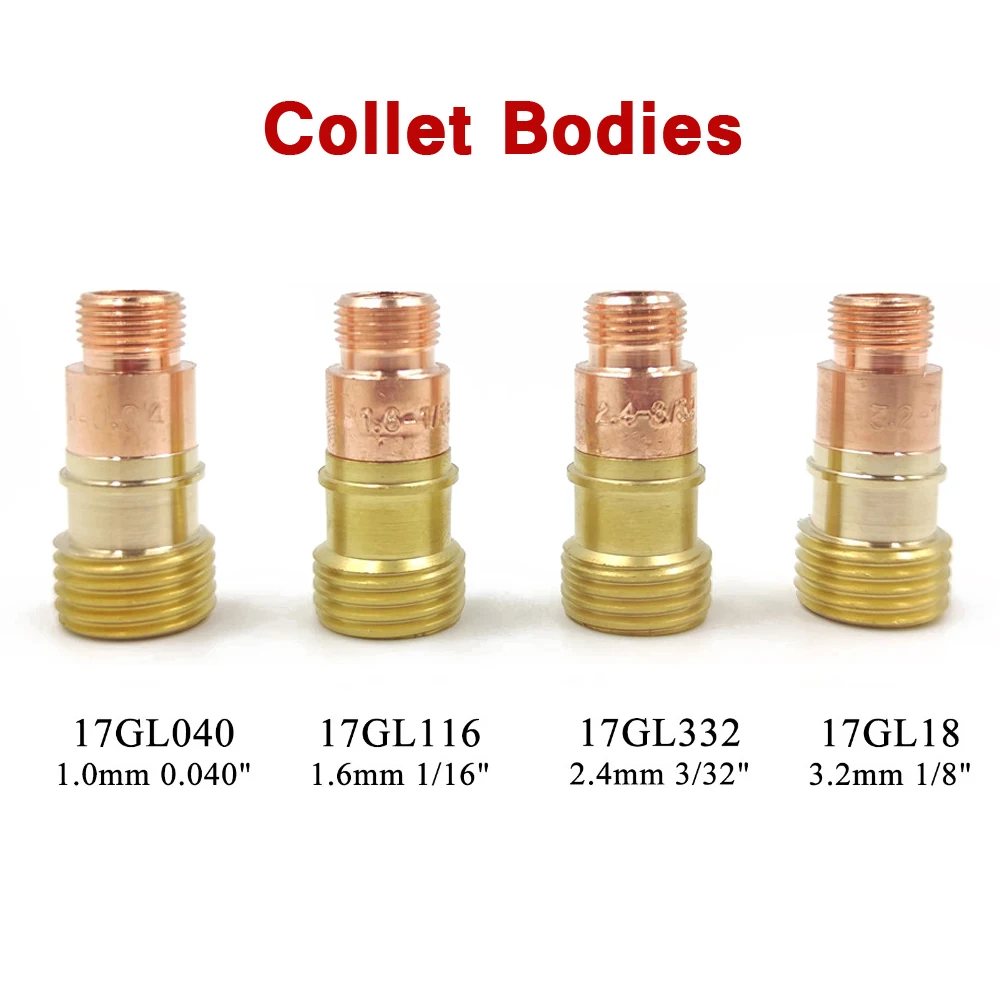 Imagem -02 - Tig Welding Torch Stubby Gás Lens Back Cap Collet Bodies Kit de Peças Sobressalentes Copo de Vidro Acessórios Wp17 Wp18 Wp26 23 Pcs 10