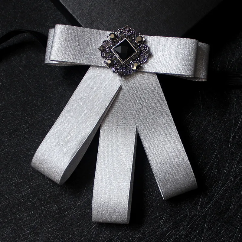 New British Style Bow Ties Men's Suit Collar with Diamond White Shirt Groom's Man Perform Men's Bowtie Wedding Accessories