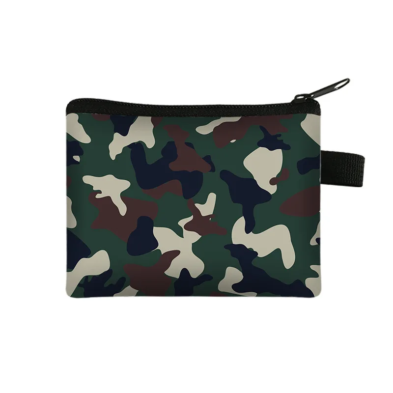 New Children\'s Simple Zero Wallet Camouflage Pattern Portable Card Bag Coin Key Storage Bag To Customize Coin Purse Mini Bag