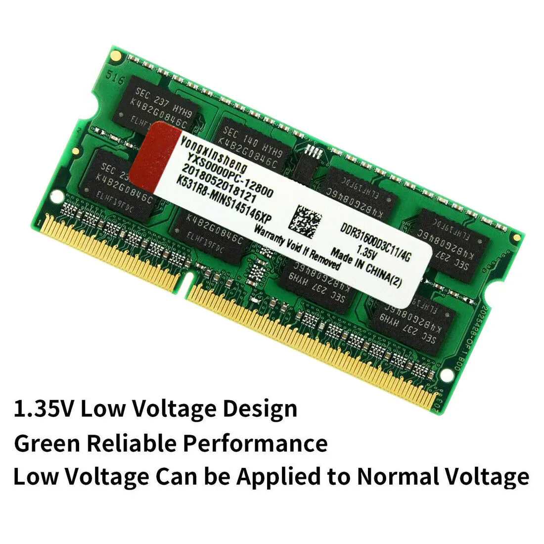 Universal DDR3 DDR3L 4GB 8GB 1600MHz Laptop Memory PC3L-12800 Non-ECC 1.35V 204Pin SODIMM RAM for LAPTOP NOTBOOK CL11 Unbuffered