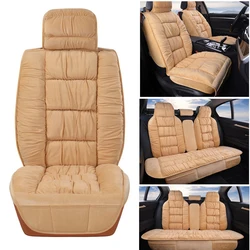 Warm Car Seat Cover Universal Winter Plush Cushion Faux Fur Material For Car Front Rear Seat Backrest Protector Mat