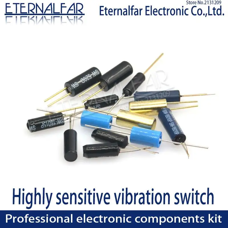 SW-18015P Vibration Switch Spring Switch Vibration Sensor Type P Shell Ball Tilt Double bead Spring Sensor Switches 12V 0.1mA