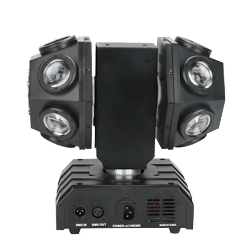 12x10w RGBW 4in1 LED Moving Head Beam Light with RG Laser Lights DMX512 Infinite Rotation Double Arms Moviing Heads for DJ Disco