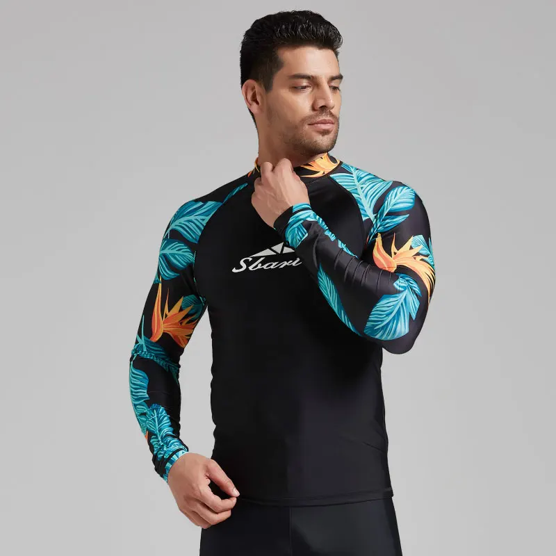 Quick Dry Compression Rash Guard for Men, Soft and Slim, Long Sleeve, Swim Surf Shirt, Basic Tee Tops, Quick Dry