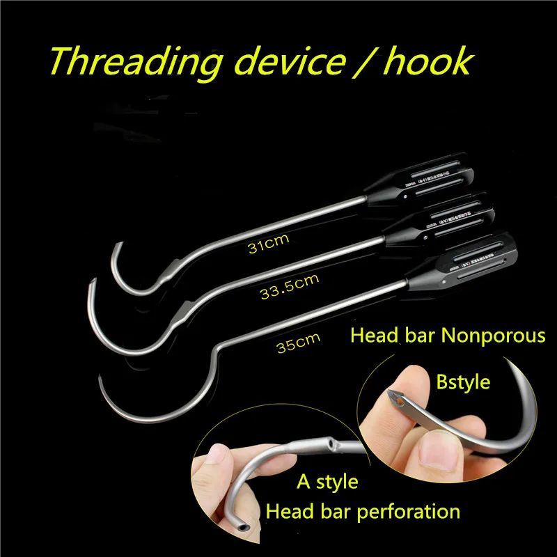 Orthopedic instrument medical titanium cable tow hollow threading device Wire guide hook Reduction forceps steel wire guider AO