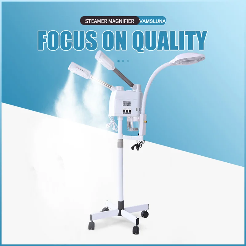 3 in 1 Facial Steamer Hot and Cold Steam with 8X LED Magnifying Lamp Ozone Nano Ionic Humidifier Vaporizer Aromatherapy Mist