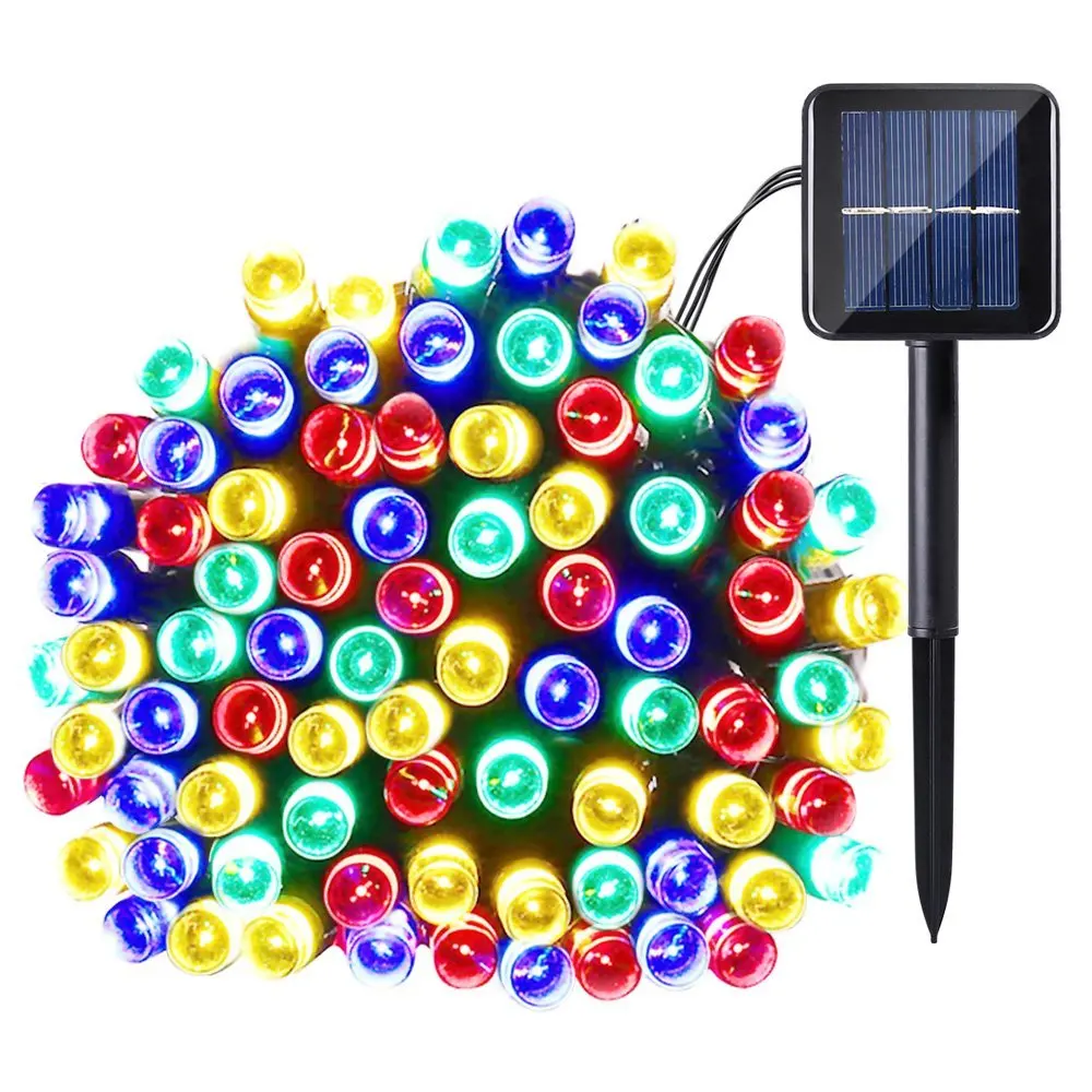 Sale Solar Power LED String Light 100 200 LED Light Sensor Control Waterproof House Garden Party Holiday Christmas Decoration 30