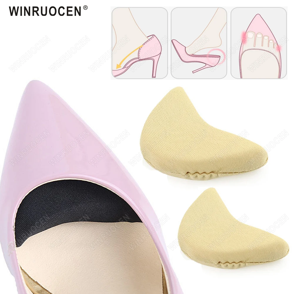 

1pair Women High Heel Toe Plug Insert Shoe Big Shoes Toe Front Filler Cushion Pain Relief Protector Adjustment Shoe Accessories