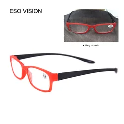 Eso Vision Hanging Neck Reading Glasses for Woman Man Red Cheap Men's Plastic Readers Blue Yellow Clear In High Quality Green