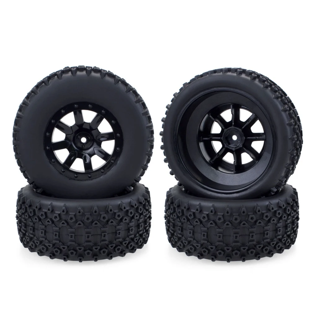 Neumáticos de 110mm y 75mm para coche teledirigido, llanta hexagonal de 12mm para ZD Racing RUSTLER Slash HPI Redcat RC 1/10, 4 unidades