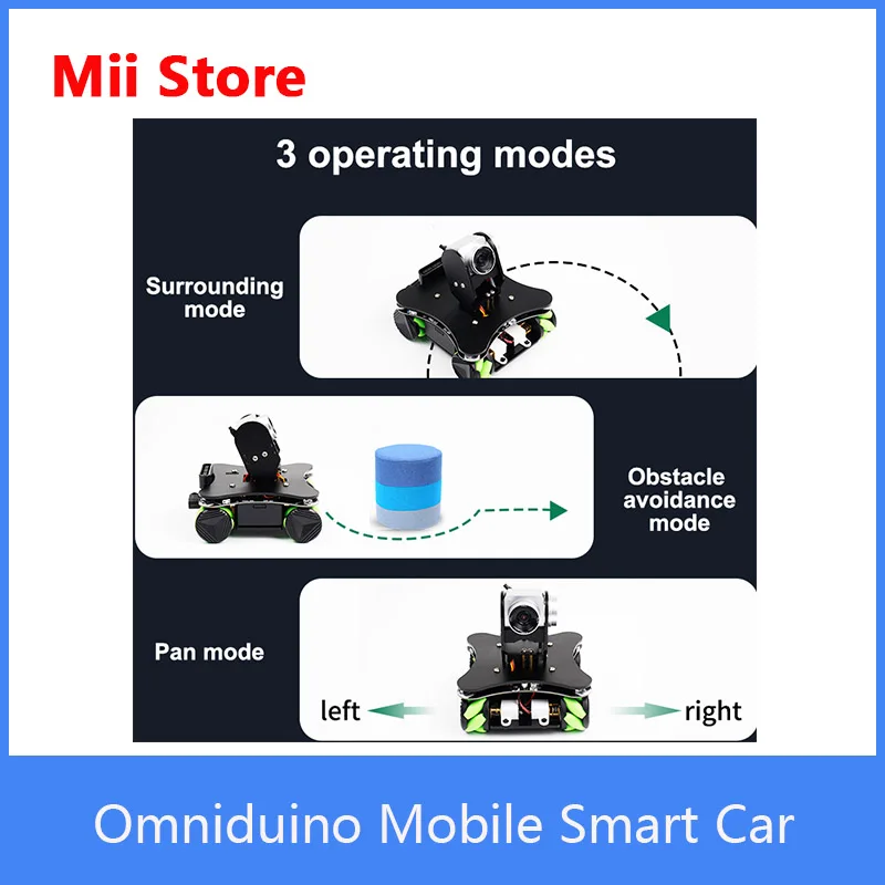 Yahboom Omniduino C 언어 학습을위한 WiFi 비디오 및 메카 늄 휠이있는 모바일 스마트 카