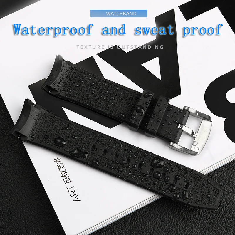 Dust-Free Rubber Silicone Watchband For Tissot 1853 Watch Band T120417 T120.417 Men\'s Watch Strap Accessories 22mm Curved End