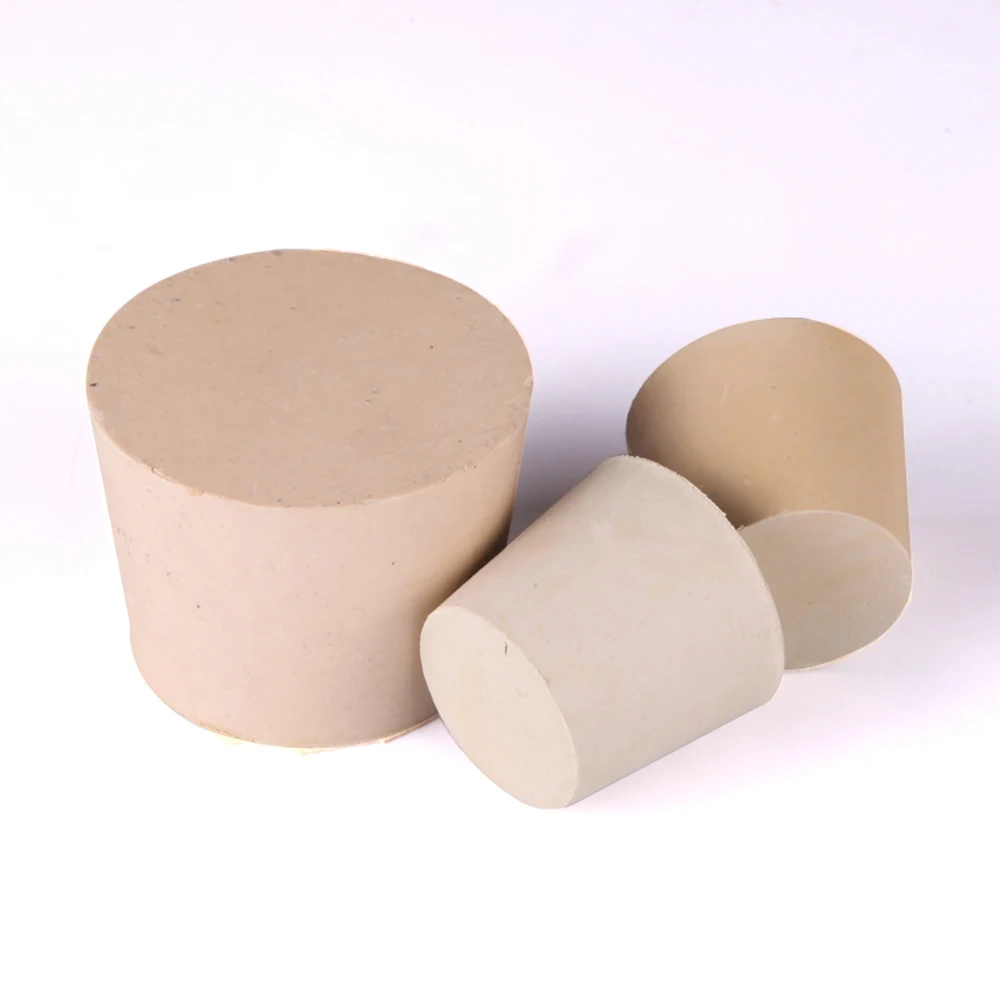1pcs  White Rubber Stopper Bungs Laboratory Solid Hole Stopper Tapered Flask Plug Exhaust Valve 27 Sizes