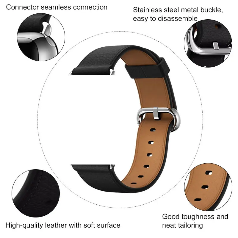 Leather Band Loop Strap For Apple watch 6 SE 5/4 38mm 40mm Woman/Men Leather Watch Band For iwatch 3 44mm 42mm Wrist Bracelet