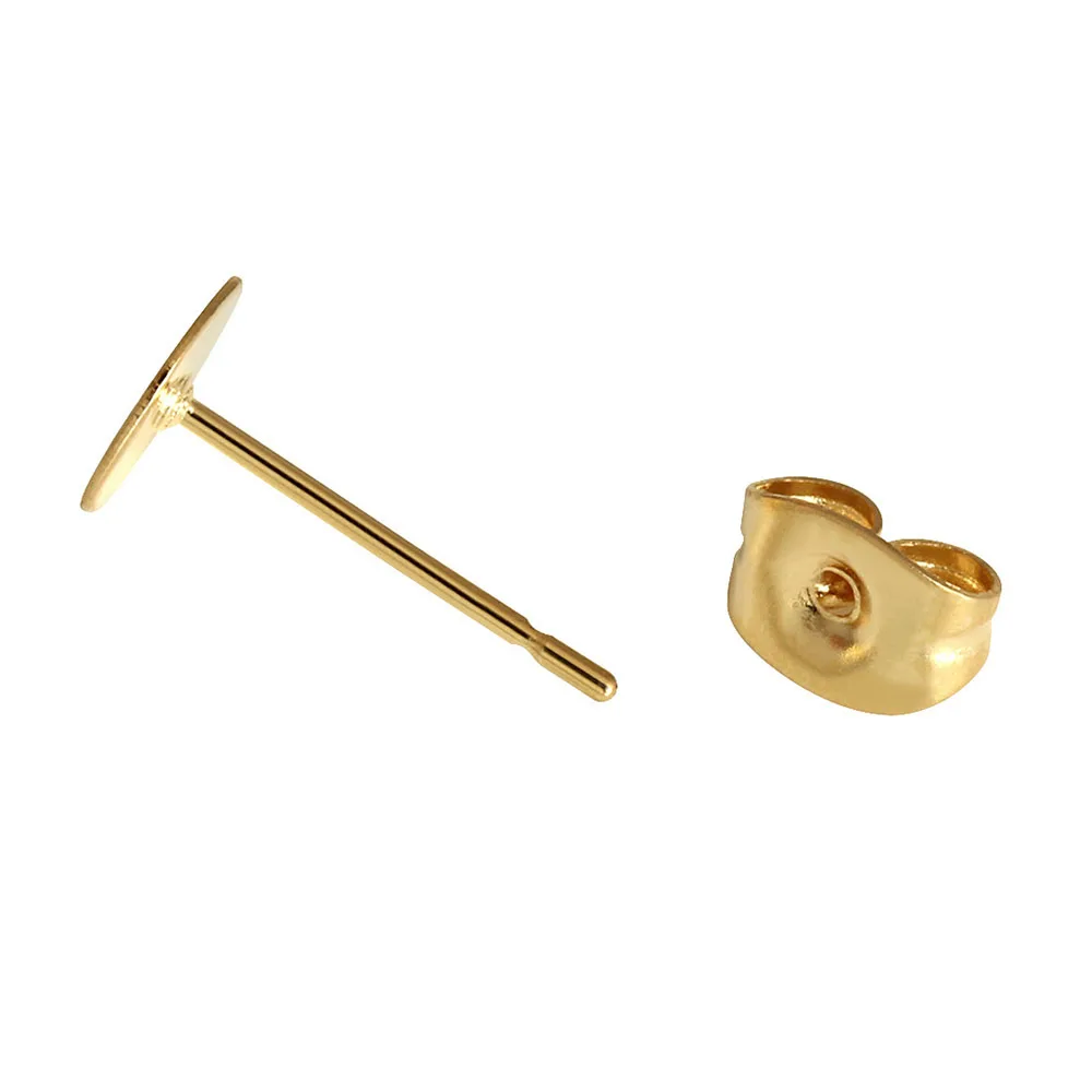 Boucles d'oreilles vierges en acier inoxydable, épingles de base pour bijoux à bricoler soi-même, fournitures exécutives, 3mm, 4mm, 5mm, 6mm, 8mm, 10mm, 12mm, 50 pièces par lot