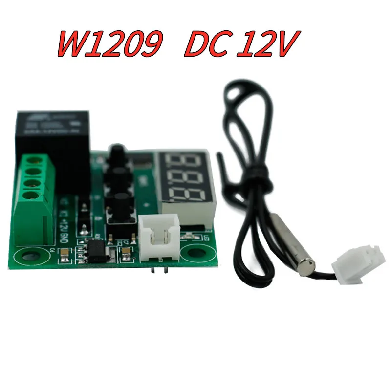 W1209 Modul Sakelar Papan Pengendali Hidup/Mati Kontrol Suhu Termostat Suhu Dingin Panas Digital dengan Sensor DC 12V 50% Diskon