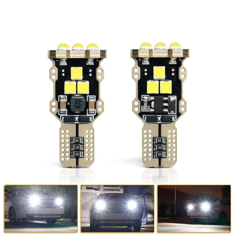 2PCS Canbus Error Free T15 W16W LED Bulb Reverse Light 3030 9SMD Auto Signal Lamp Backup Tail Lamp Car Styling White 6000K 12V