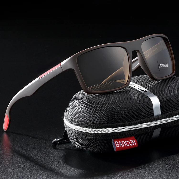 BARCUR Marke Sonnenbrille Männer TR90 Rahmen Ultraleicht Polarisierte Vintage Sonnenbrille Für Frauen Platz Brillen UV400 Schutz – Detail 1