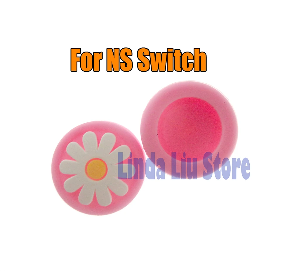 100pcs Game Analog Caps Protective Rubber Cover Caps For Nintendo Switch Lite Joystick Controller Flower Bear Caps