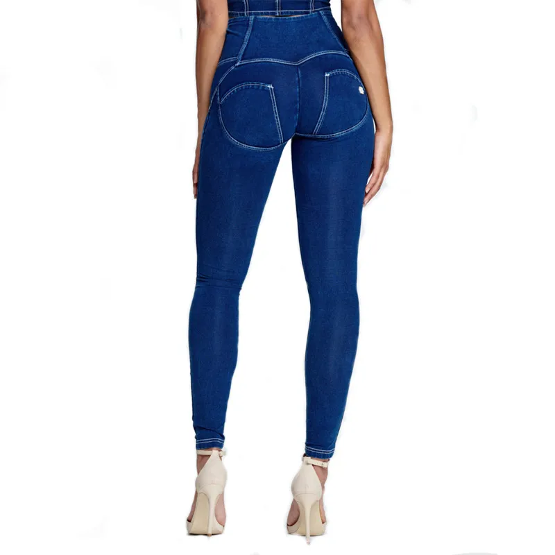 four ways stretchable Melody tapered fit petite jeans jeggings for girls navy blue jeans womens high waisted jeans with buttons