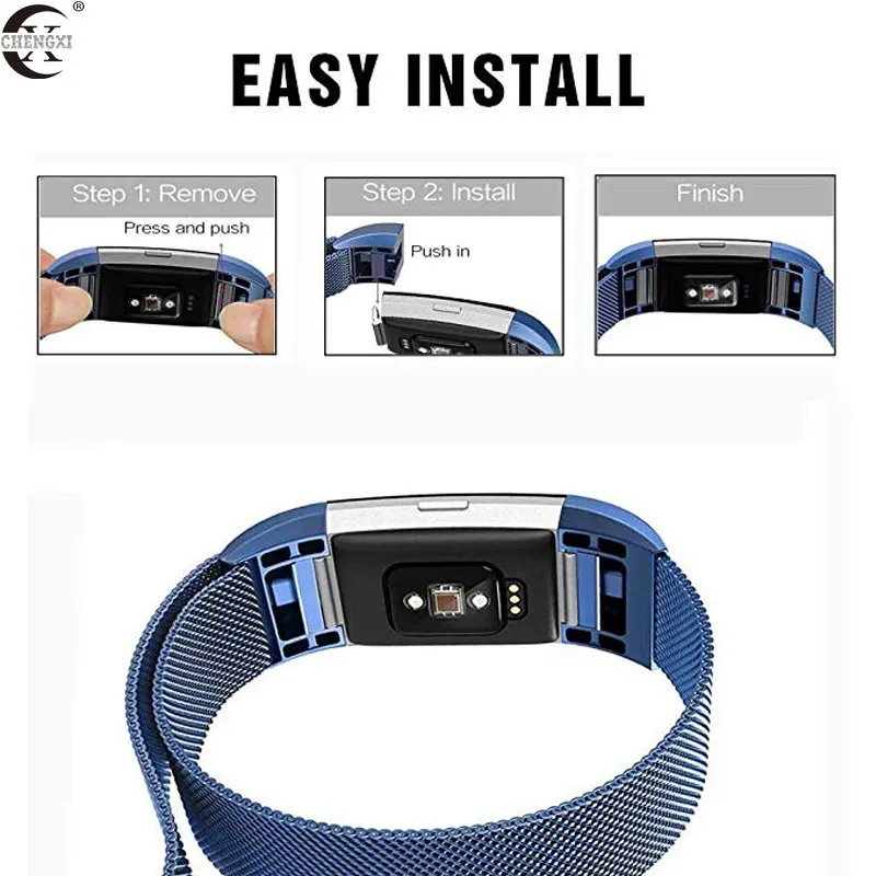 Magnetic Metal Strap For Fitbit Charge 2 Band Replacement Bracelet Wristband For Fitbit Charge 2 Strap Smart Watchband Accessory