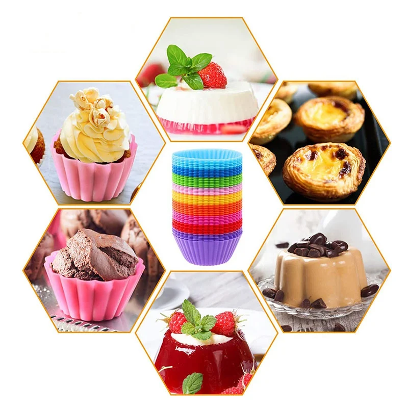 1Pcs ซิลิโคน Cupcake ถ้วย7ซม.Bakeware แม่พิมพ์มัฟฟิน Cupcake Baking Cup ครัวทำอาหารเครื่องมือตกแต่ง