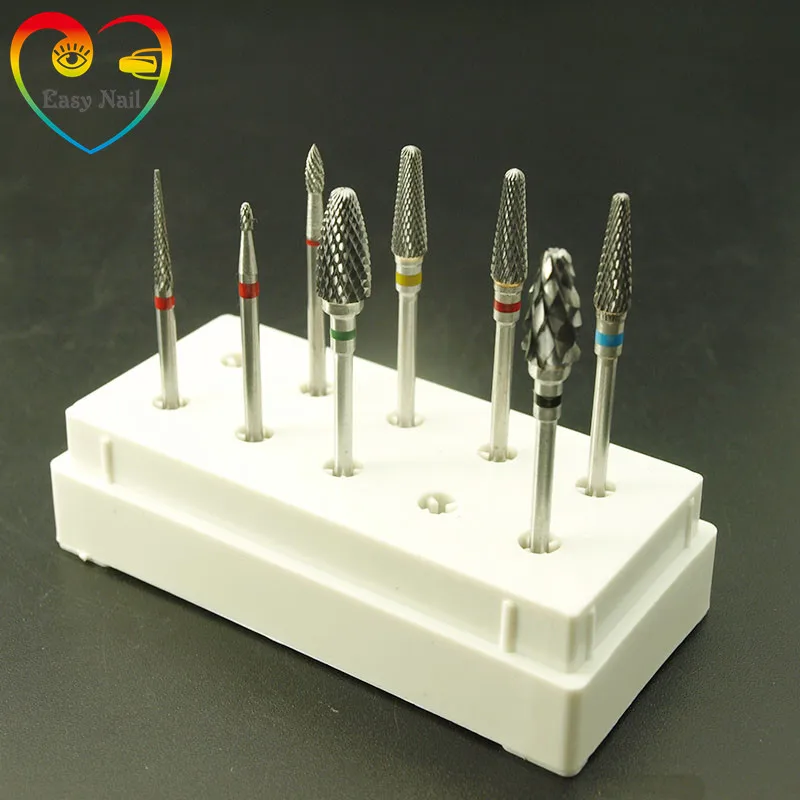 

EasyNail~9PCS/box Bits set Carbide Nail Drill Set Quality Material Nail Cuticle Clean Milling Manicure Drill Bits with Box