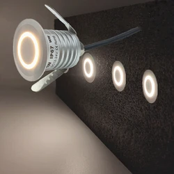 IP67 Waterproof 1W Led Step Light Embedded Footing Pathway Staircase Corner Lamp Indoor Outdoor Recessed Wall Stair Light 12-24V